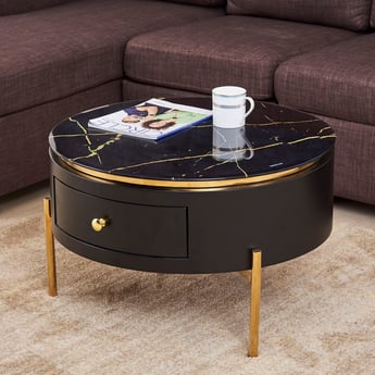 Monarch Glass Top Coffee Table - Black