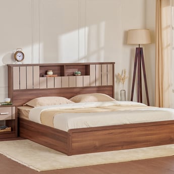 Leon Bond King Bed with Hydraulic Storage - Brown