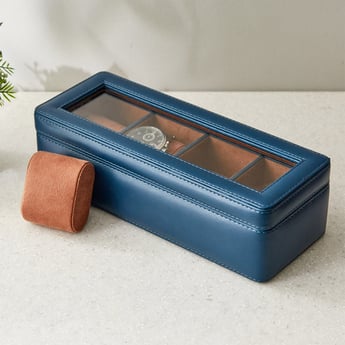 Orion Faux Leather 4-Compartment Watch Box