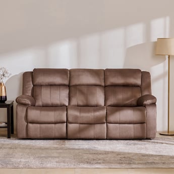 Denver Fabric 3-Seater Electric Recliner Set - Brown