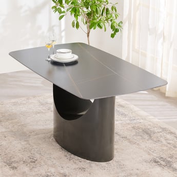 Marquina Ceramic 6-Seater Dining Table - Black