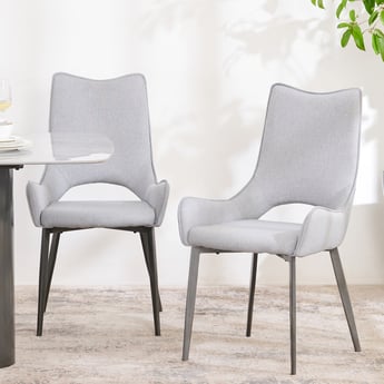 Marquina Set of 2 Fabric Dining Chairs - Grey
