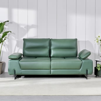 Fern Living Half Leather 3-Seater Sofa - Green