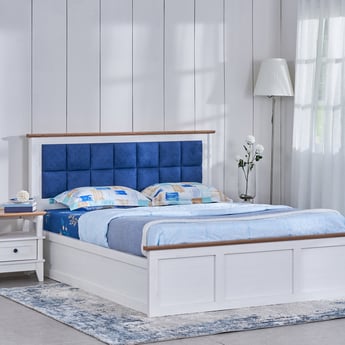 Santorini Pearl Queen Bed with Box Storage - White