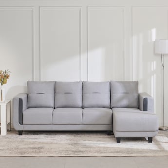 Berry Fabric 3-Seater Right Corner Sofa with Chaise - Grey