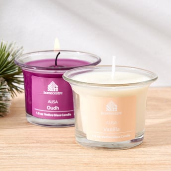 Alisa Set Of 2 Oudh and Vanilla Scented Jar Candles