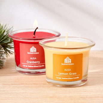 Alisa Set of 2 Lemongrass and Cranberry Scented Jar Candles