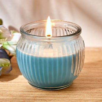 Colour Refresh Blueberry Scented Ribbed Jar Candle