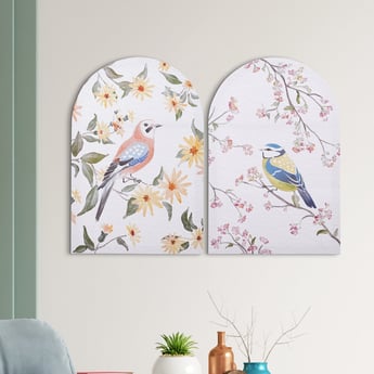 Corsica Bohemian Set of 2 Canvas Birds with Arch Picture Frame - 40x60cm