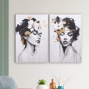 Corsica Sappire Set of 2 Canvas Lady Picture Frames - 40x60cm