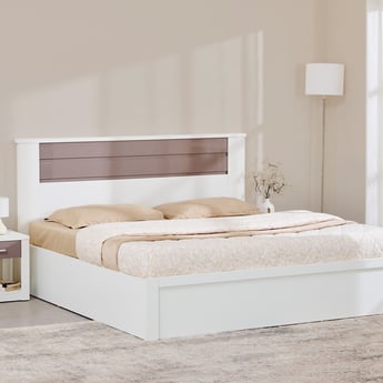 Quadro Cosco King Bed with Box Storage - White