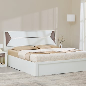 Quadro Edge King Bed with Hydraulic Storage - White