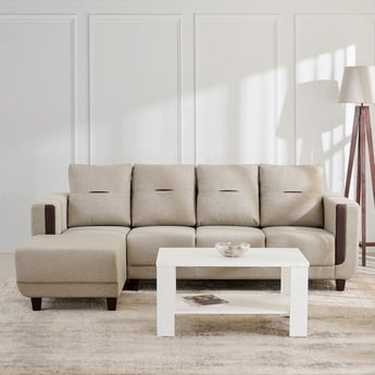 Berry Fabric 3-Seater Sofa with Left Chaise  - Beige