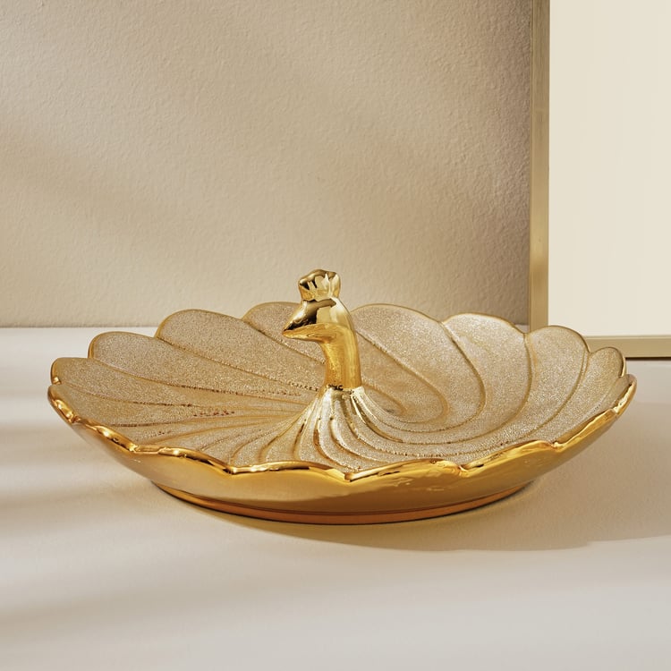 Stellar Porcelain Decorative Peacock Platter