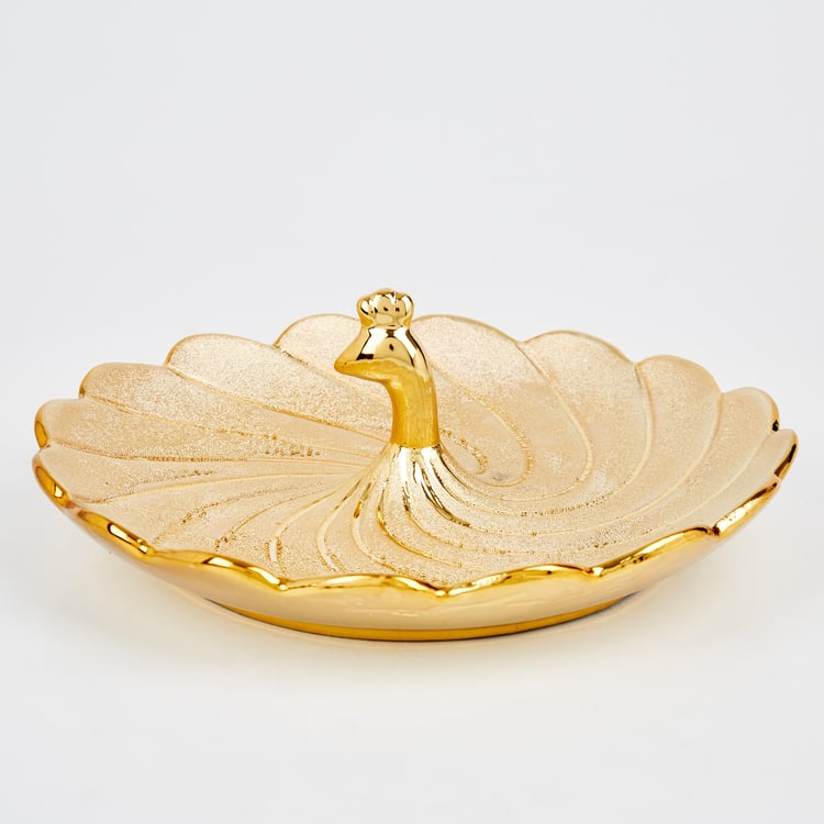 Stellar Porcelain Decorative Peacock Platter