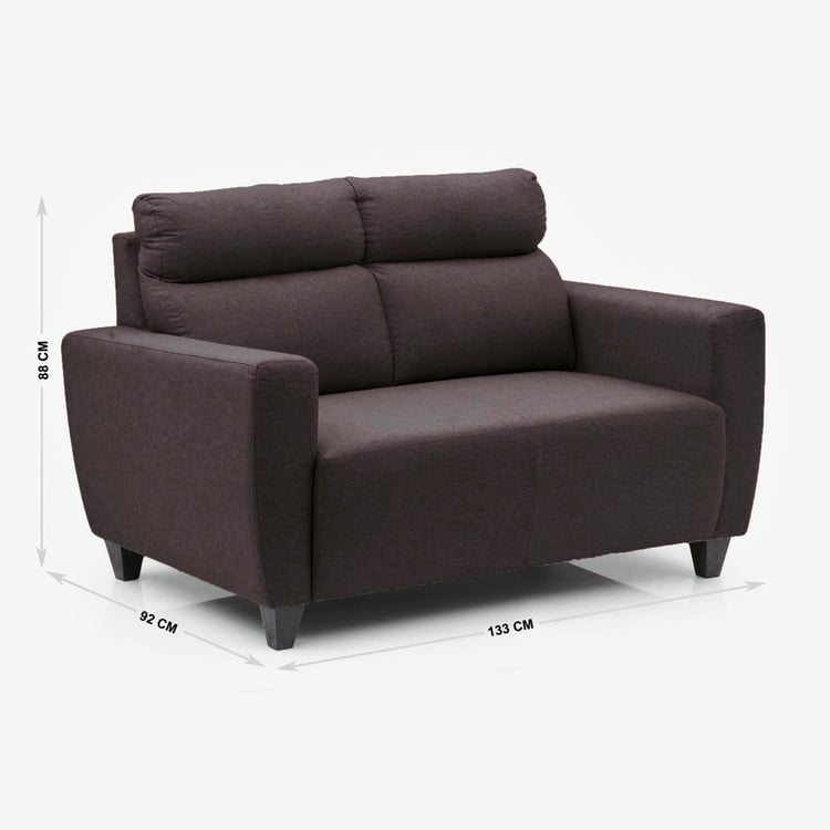 Helios Emily Fabric 2-Seater Sofa - Brown