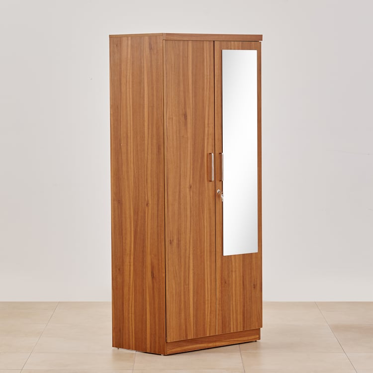 Quadro Promo 2-Door Wardrobe with Mirror - Brown