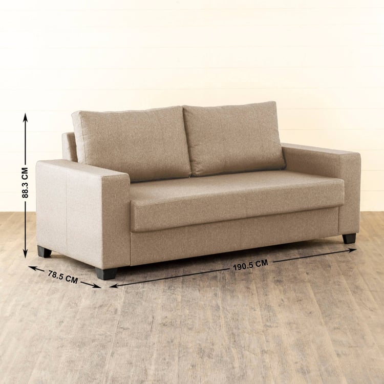 Helios Mendoza Fabric 3-Seater Sofa - Beige