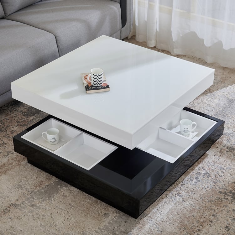Bentley NXT Glass Top Coffee Table - White and Black