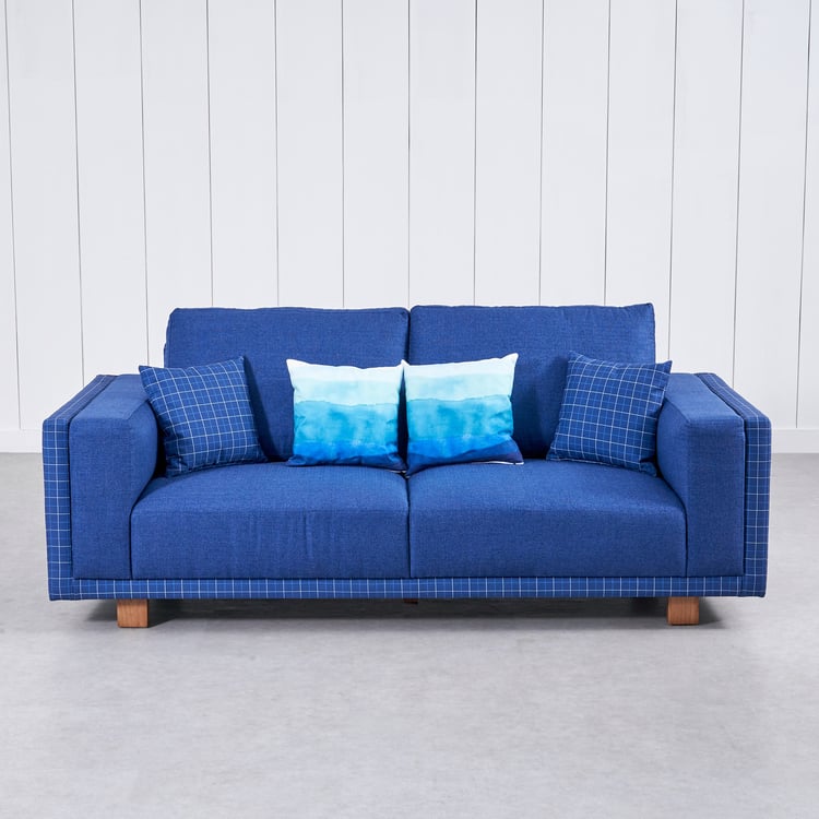 Santorini Fabric 3-Seater Sofa with Cushions - Blue