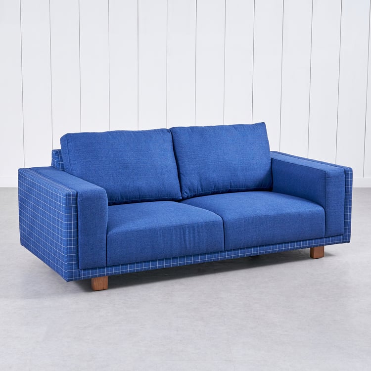 Santorini Fabric 3-Seater Sofa with Cushions - Blue