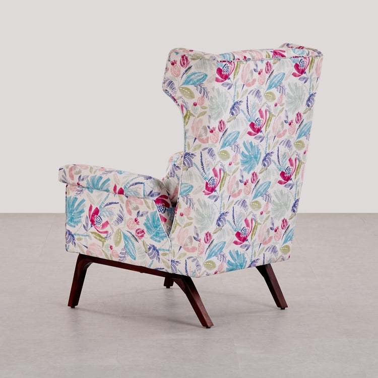 Moderno Fabric Wing Chair - White