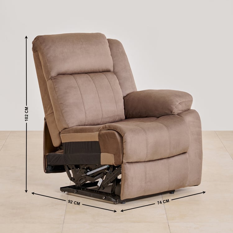 Denver Fabric 3-Seater Sectional Recliner Set - Brown