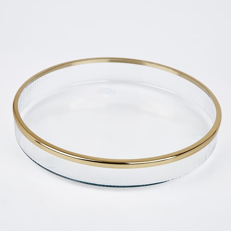 Canal Ribbed Glass Tray