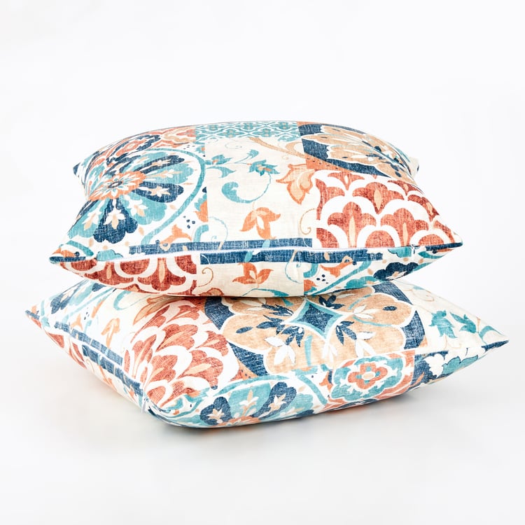 Evan Atlas Set of 2 Printed Cushion Covers - 40x40cm