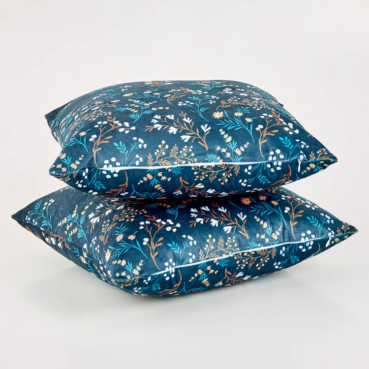 Evan Geranium Set of 2 Printed Cushion Covers - 40x40cm