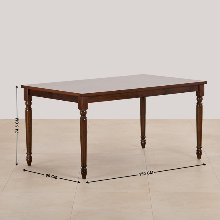 (Refurbished) Helios Zoe 6-Seater Dining Table - Brown