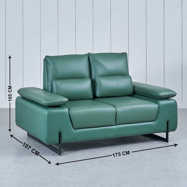 Fern Living Half Leather 2-Seater Sofa - Green