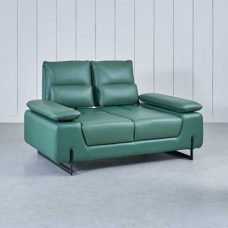 Fern Living Half Leather 2-Seater Sofa - Green