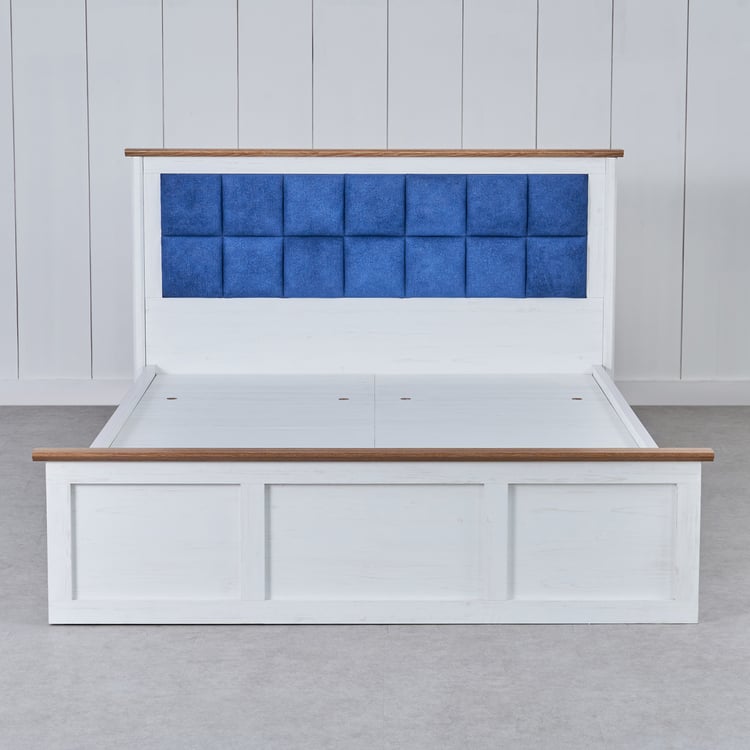 Santorini Pearl Queen Bed with Box Storage - White