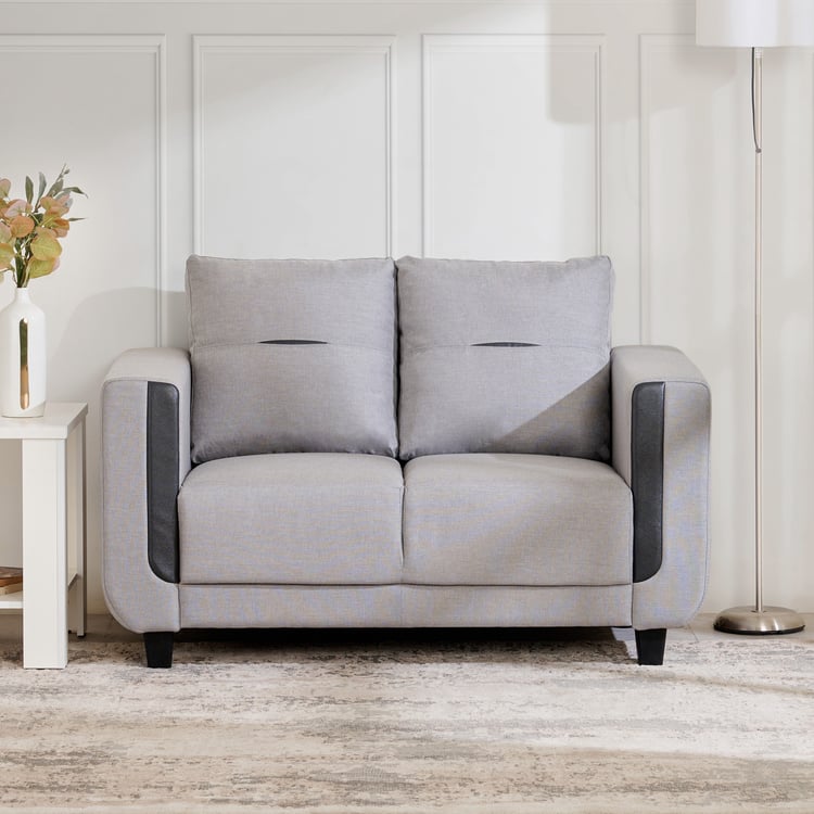 Berry Fabric 2-Seater Sofa - Grey
