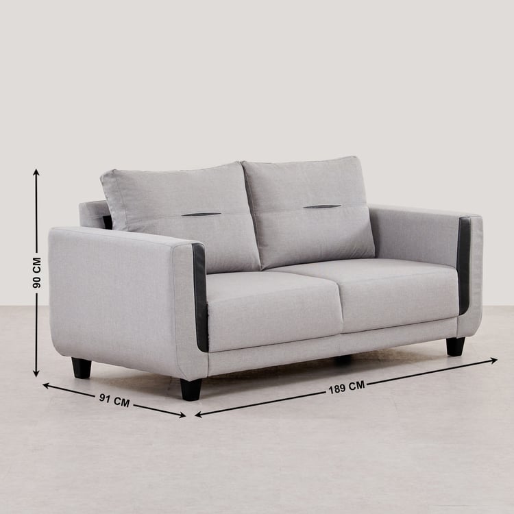 Berry Fabric 3-Seater Sofa - Grey