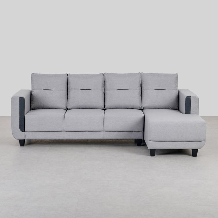 Berry Fabric 3-Seater Right Corner Sofa with Chaise - Grey