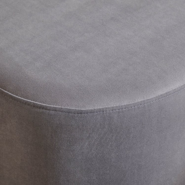 Seaford Velvet Chair with Ottoman - Grey