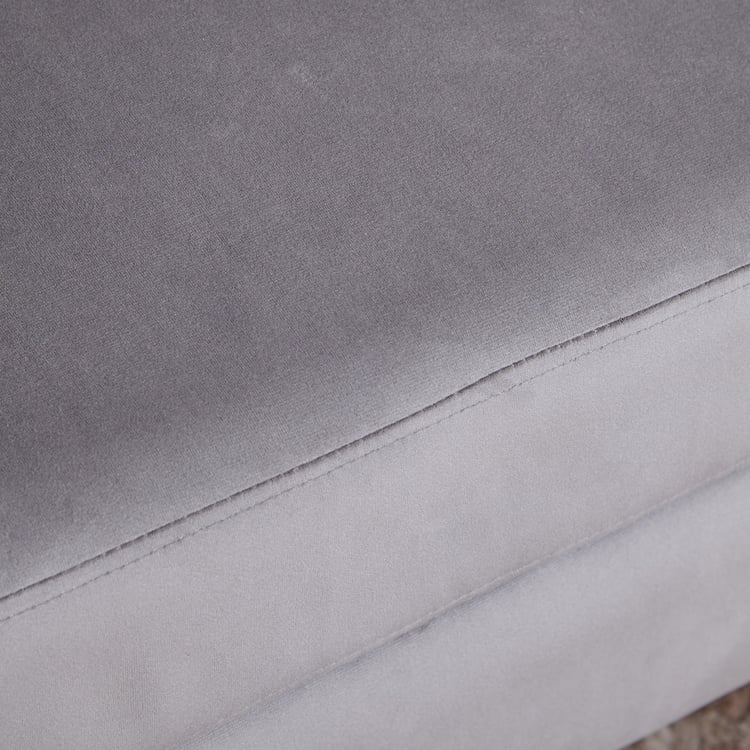 Seaford Velvet Chair with Ottoman - Grey