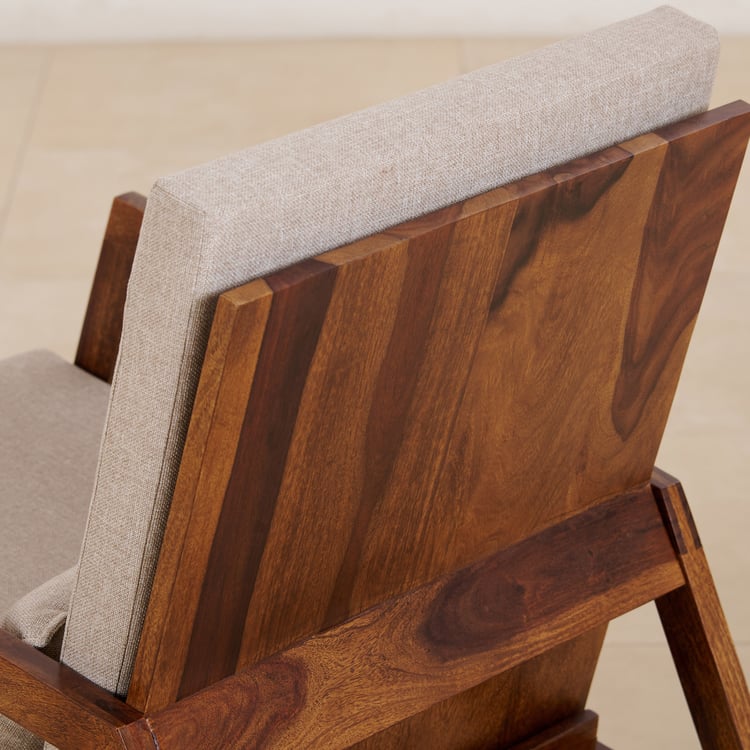(Refurbished) Ryker Sheesham Wood Rocking Chair - Beige