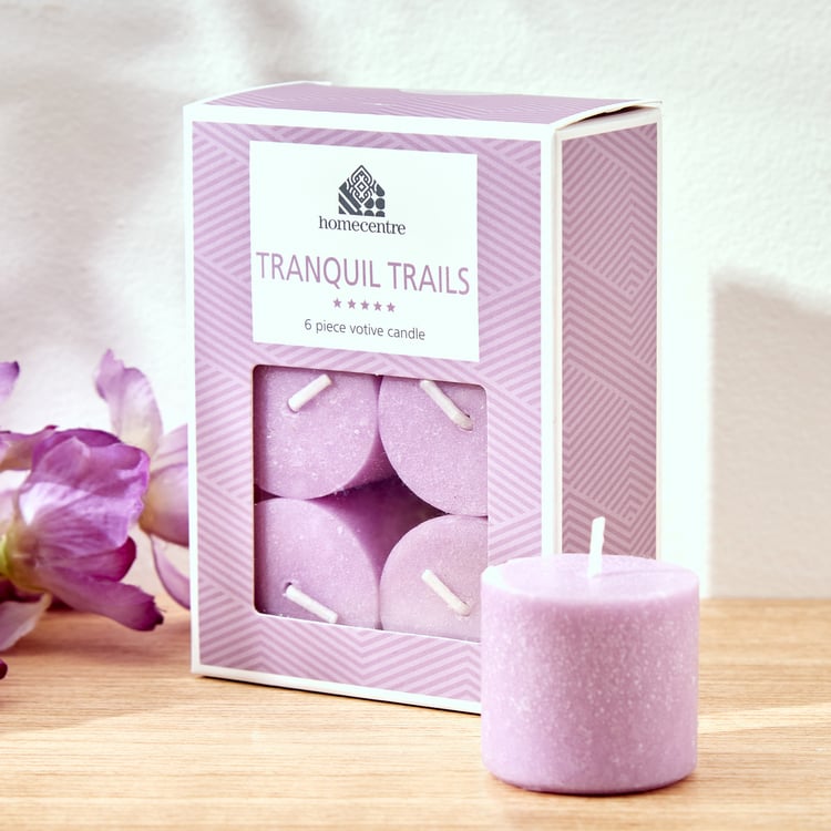 Colour Refresh Set Of 6 Lavender Votive Candles