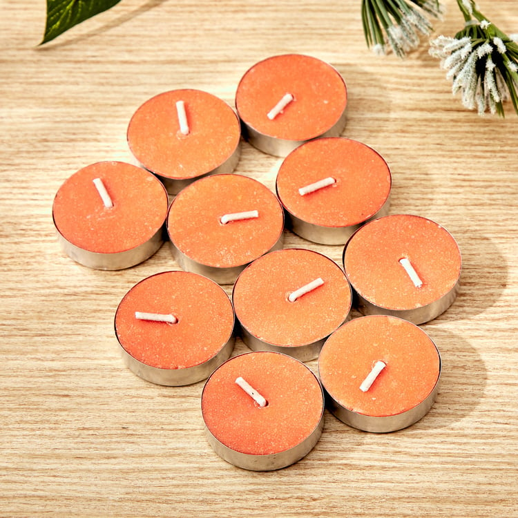 Colour Refresh Set of 10 Orange Scented T-light Candles