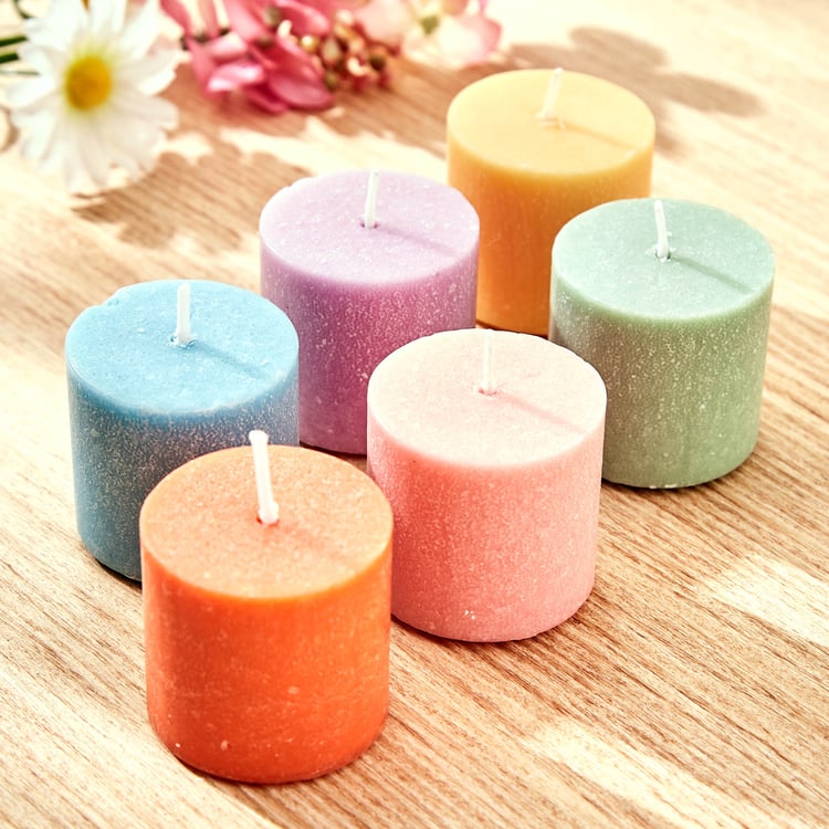 Colour Refresh Set Of 6 Mandarin Scented Votive Candles