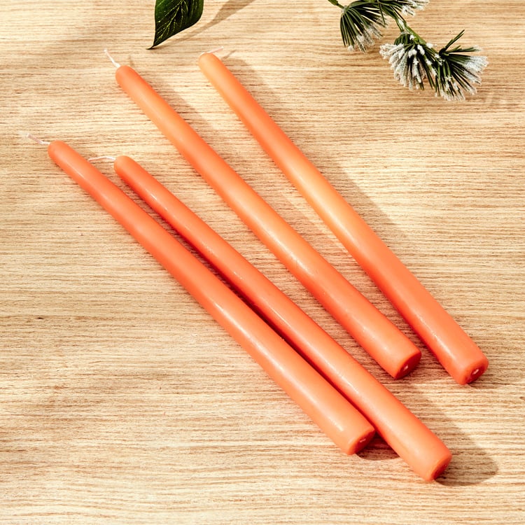 Colour Refresh Set of 4 Mandarin Scented Taper Candles