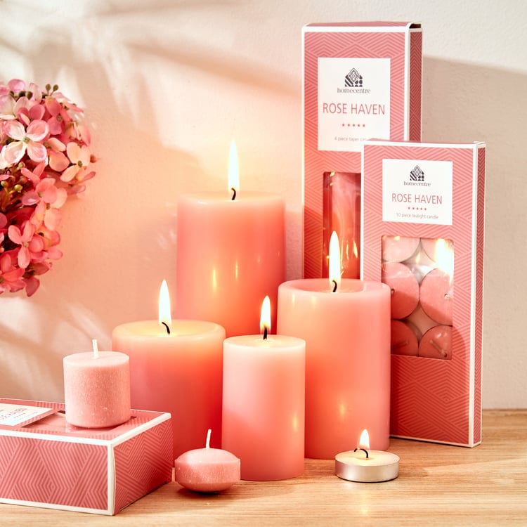 Colour Refresh Rose Scented Pillar Candle
