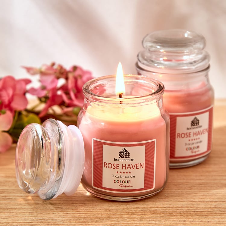 Colour Refresh Set of 2 Rose Haven Scented Jar Candles