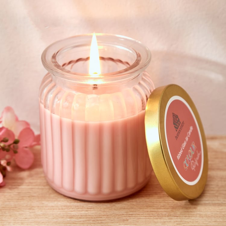Colour Refresh Scented Ribbed Jar Candle