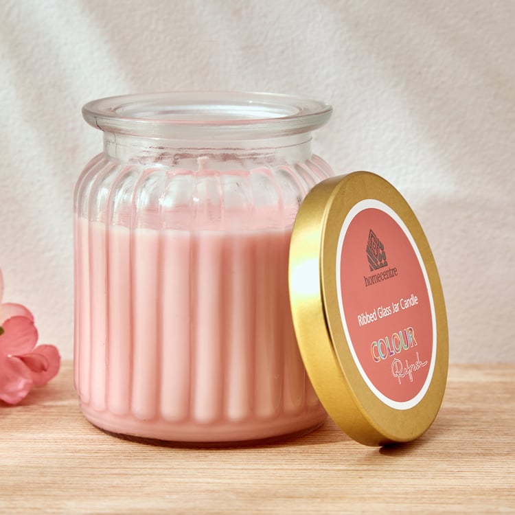 Colour Refresh Scented Ribbed Jar Candle