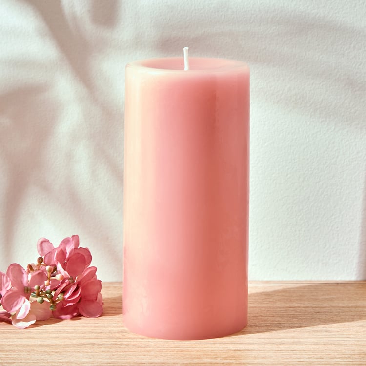 Colour Refresh Rose Scented Pillar Candle