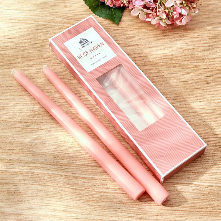 Colour Refresh Set of 4 Rose Scented Taper Candles